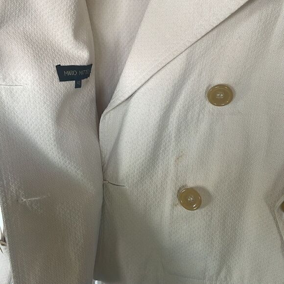 Mario Matteo Short Textured Trench Style Jacket - Picture 6 of 9
